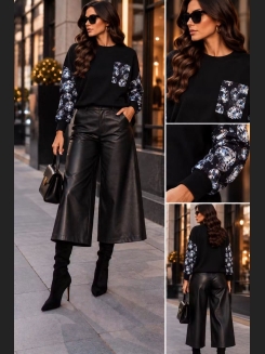 Czarna bluza z motywem diamentów